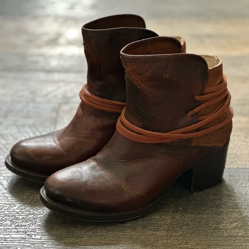 Brown Leather Ankle Boots - Picture 4 of 7